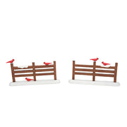 Cardinal Christmas Fence Set of 2