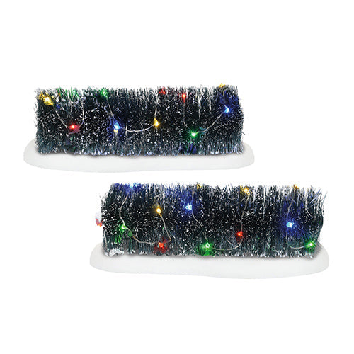 Lit Frosted Hedges Set of 2
