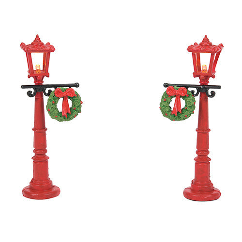 Red With Greens Street Lights Set of 2