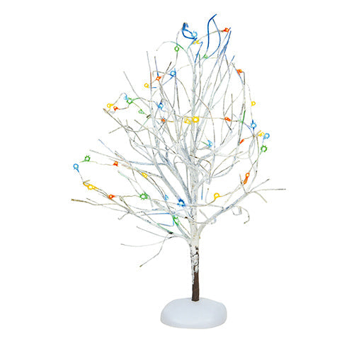 Lit Winter's Frost Bare Branch Tree