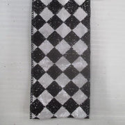 Black & White Diamond Glittered Ribbon 2.5" x 10 Yards