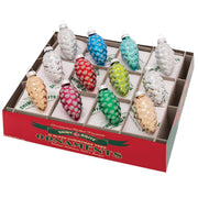 Holiday Splendor Pinecone Ornaments Set of 12 1.75"