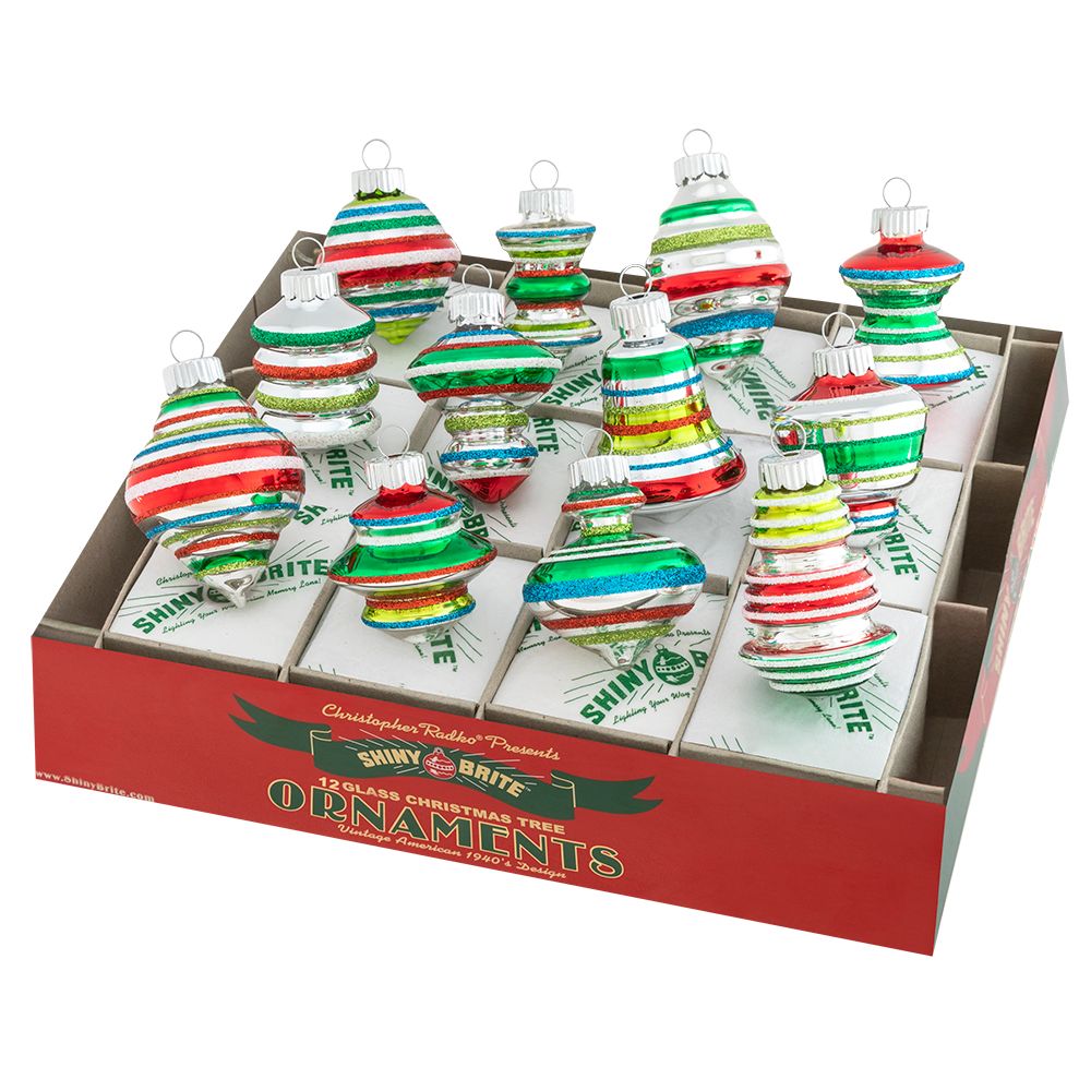 Holiday Splendor Decorated Shapes 1.75" Set of 12