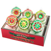 Holiday Splendor Decorated Reflector Rounds 3.25" Set of 6