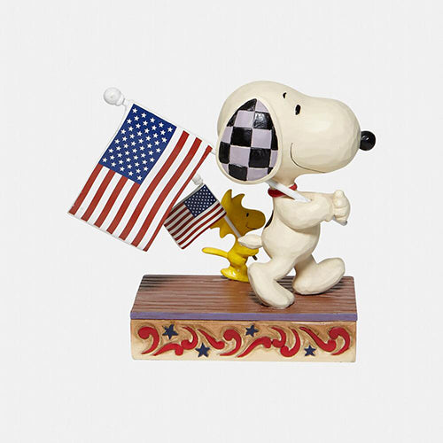 Glory March Snoopy & Woodstock with American Flags
