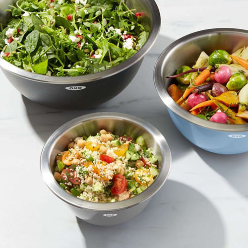 Stainless Steel Insulated Mixing Bowl Gray Set of 3