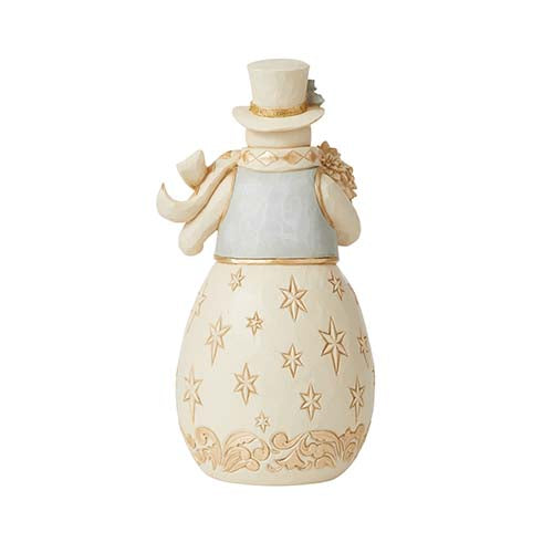 Blessings Bloom This Season Holiday Lustre Snowman with Flowers