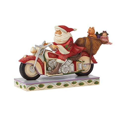 Cruisin' Towards Christmas Santa Riding Motorcycle