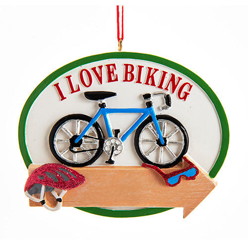 I Love Biking Ornament 2.75"