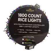 3mm LED Rice Light Green Wire Warm White 1,800 Light Set 148'