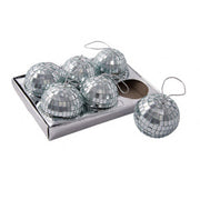 Glass Mirror Ball Ornaments 2 7/8" Set of 6