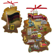 Germany Map Glass Ornament 5"