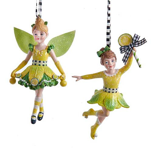 Lemon Fairy Ornament 5.5" Set of 2
