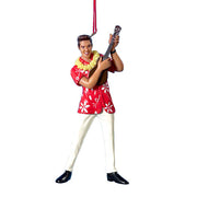 Blue Hawaii Elvis with Ukelele Ornament 5"