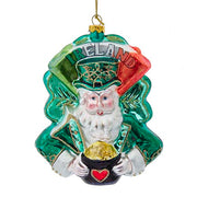 International Ireland Santa Glass Ornament 5.8"