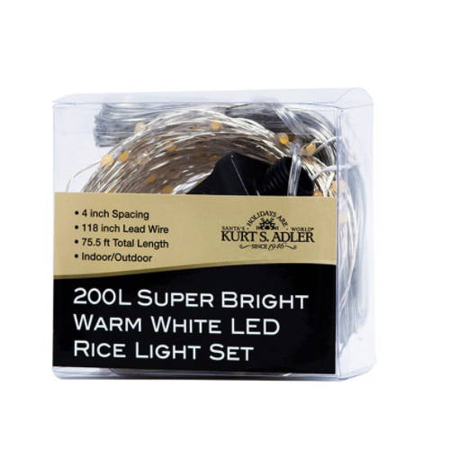 Superbright Warm White LED Fairie Lights 200 Light Set