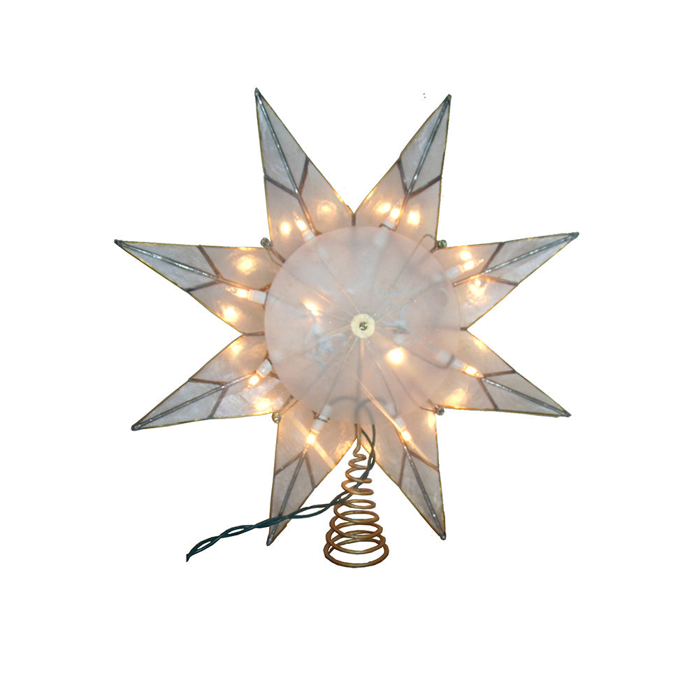 8 Point Gold Capiz Star Tree Topper 10"