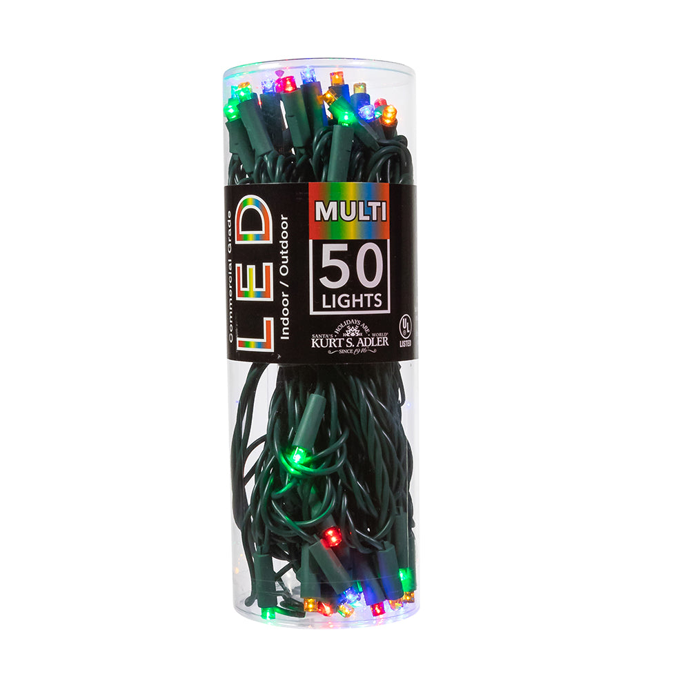 LED Multi Color Light with Green Wire 5mm 50 Light Set