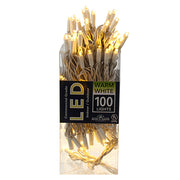 5MM LED White Wire Warm White 100 Light Set