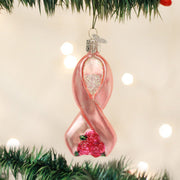 Pink Ribbon with Roses Ornament