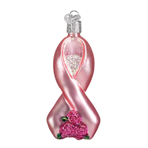 Pink Ribbon with Roses Ornament