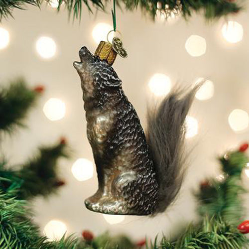 Vintage Howling Wolf Ornament