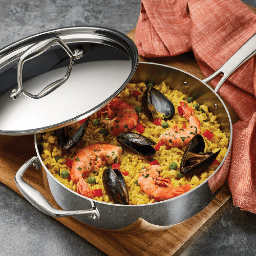 Tri-Ply 18/10 Stainless Steel Deep Saute with Lid 3 Quart