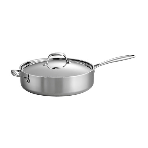 Tri-Ply 18/10 Stainless Steel Deep Saute with Lid 6 Quart