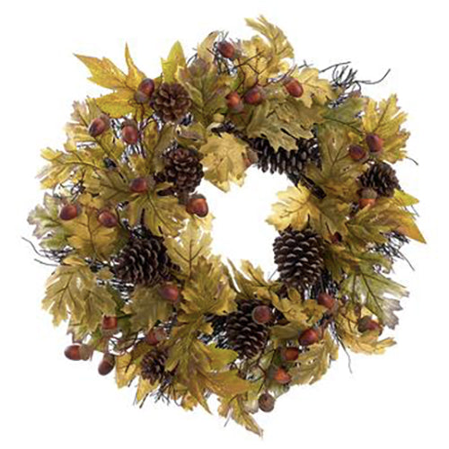 Acorn & Cone with Maple Wreath 22"