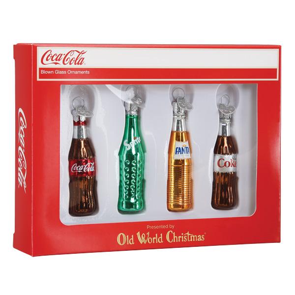 Coca-Cola Beverage Mini Ornament Set of 4