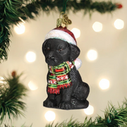 Holiday Black Labrador Puppy Ornament