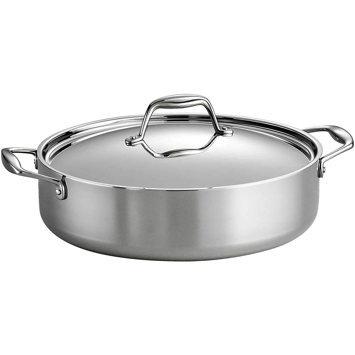 Tri-Ply 18/10 Stainless Steel Braiser with Lid 6 Quart