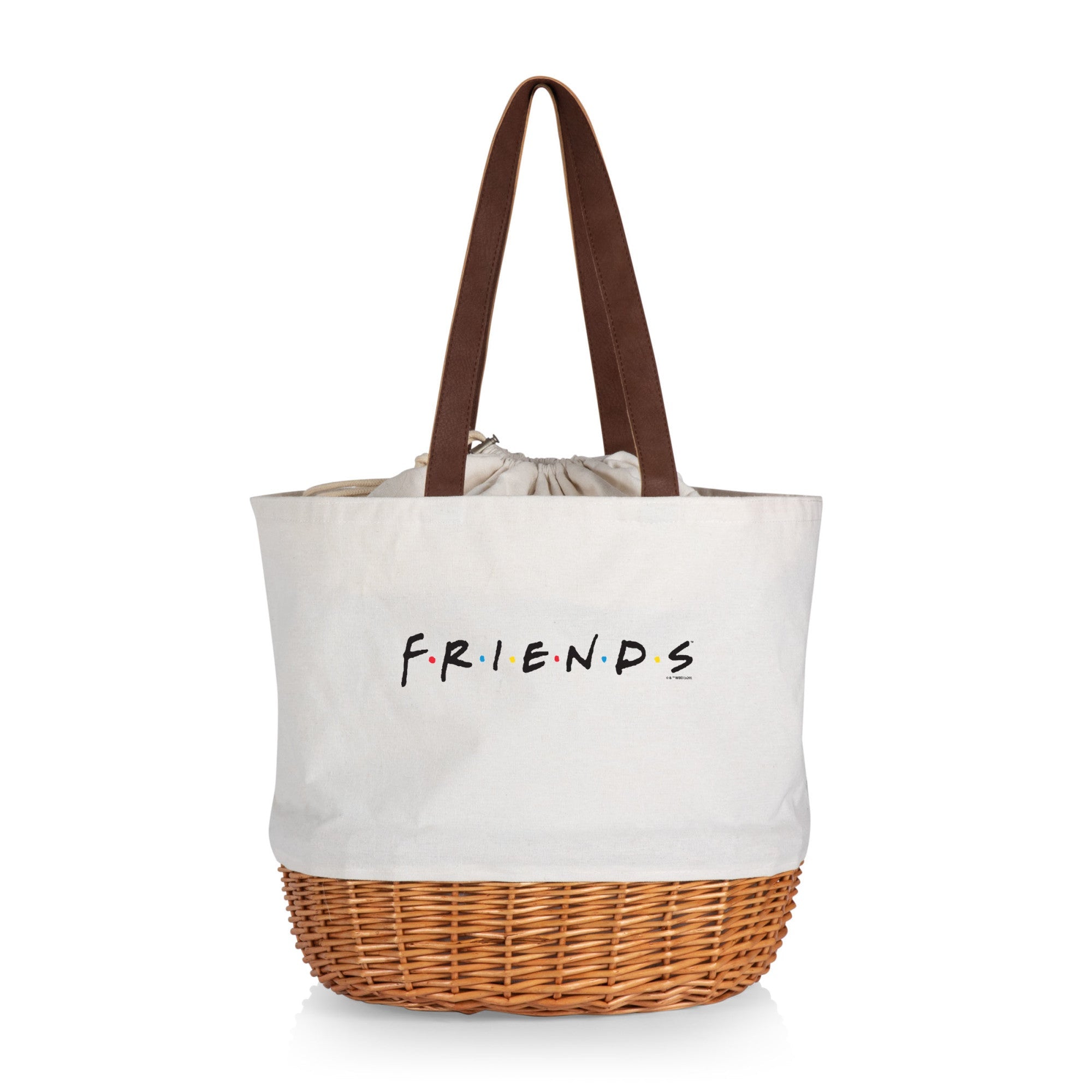 Friends Coronado Beige Canvas & Willow Basket Tote