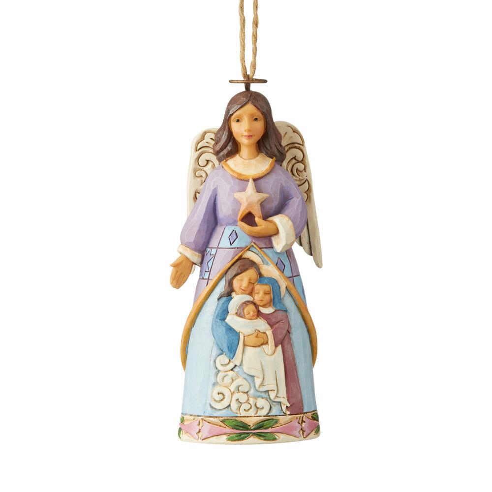 Nativity Angel with Holy Family Ornament
