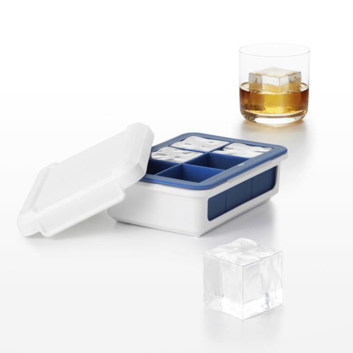 Covered Silicone Ice Cube Tray Large Cube