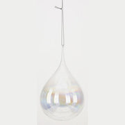 Christmas Iridescent Glass Drop Ornament 5.5" Set of 12