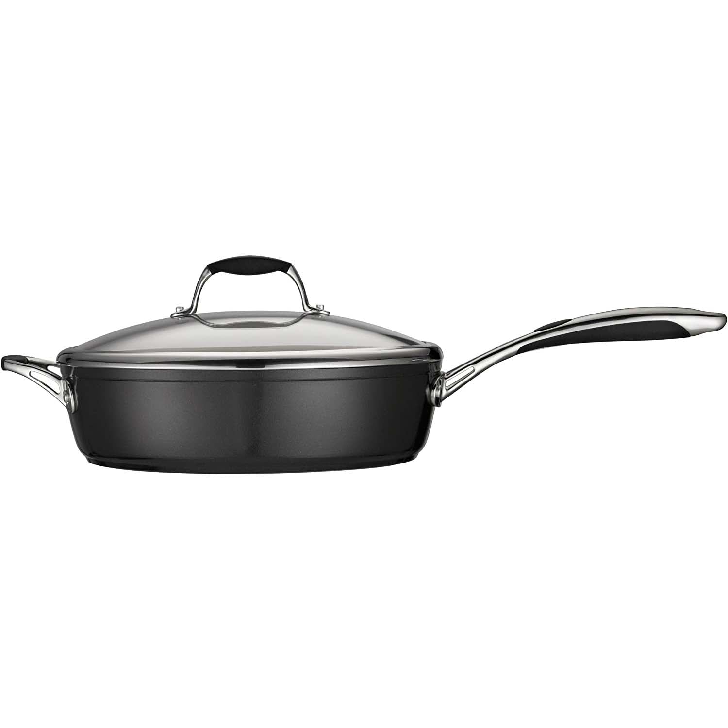 Ceramica 01 Deluxe Metallic Black Deep Skillet with Lid 11" 4.5 Quart