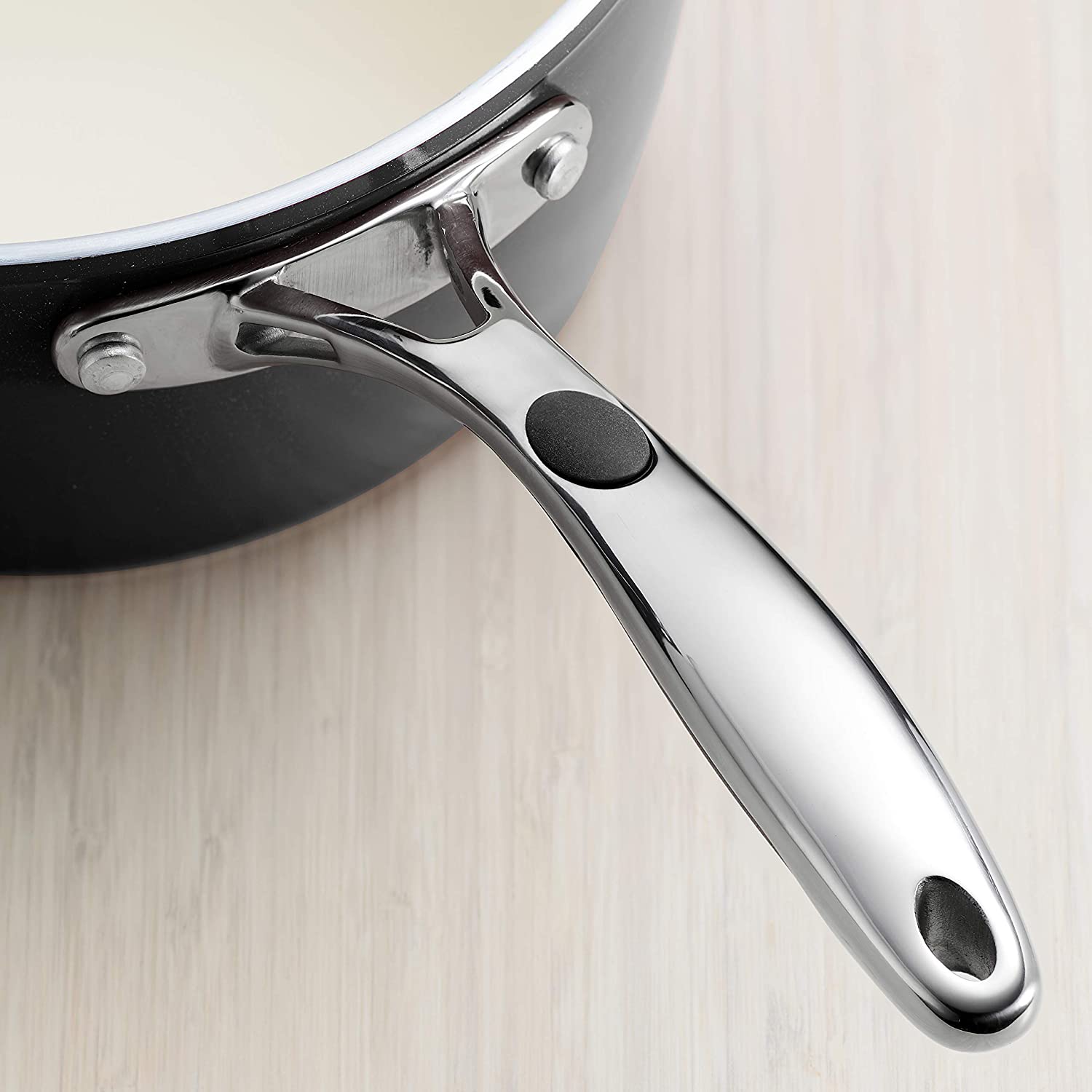 Ceramica 01 Deluxe Metallic Black Deep Skillet with Lid 11" 4.5 Quart