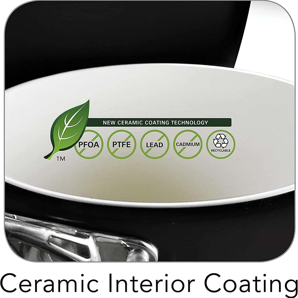 Ceramica 01 Deluxe Metallic Black Cookware Set of 8