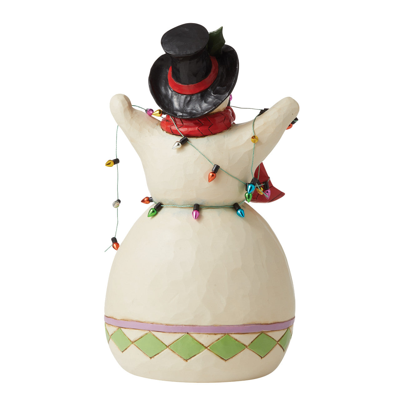 Smile Through the Season Snowman Wrapped in Christmas Lights Figure