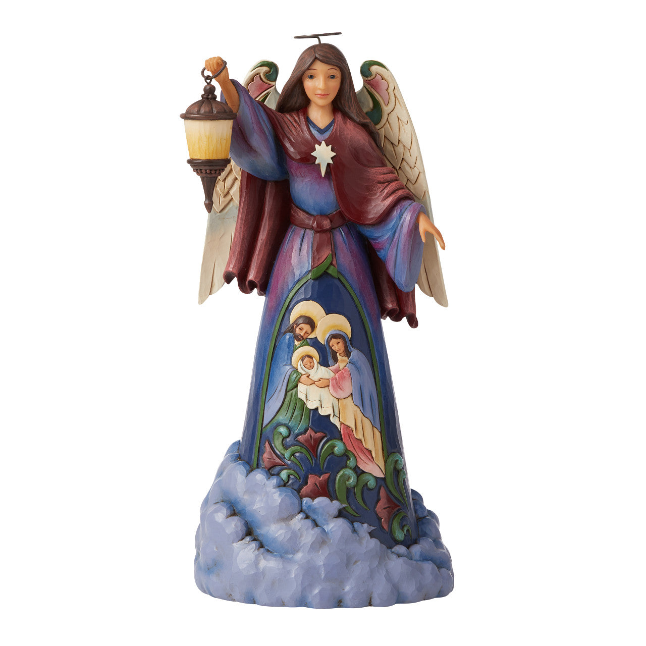 He Is The Light of The World Nativity Angel with Lantern Figure