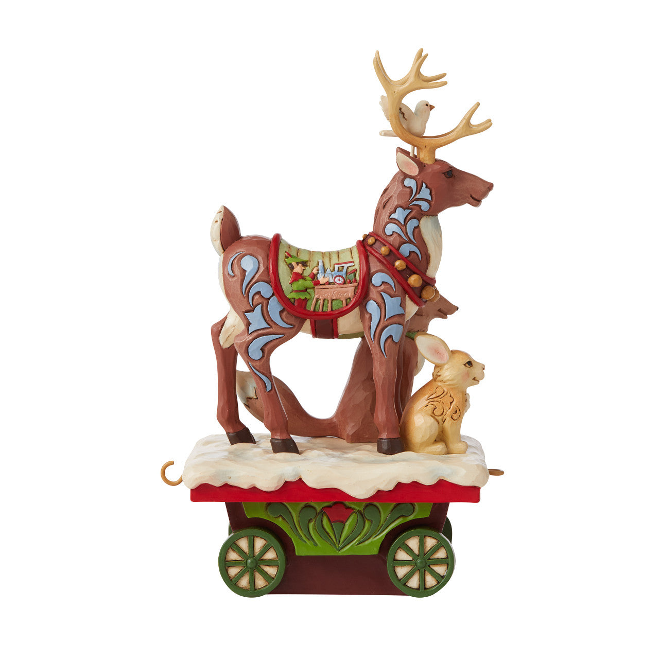 Annual Reindeer and Animals Train Car Onward Toward Wintry Adventures