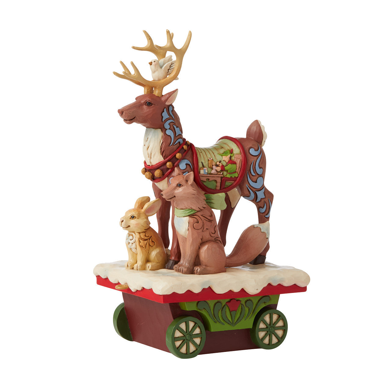 Annual Reindeer and Animals Train Car Onward Toward Wintry Adventures