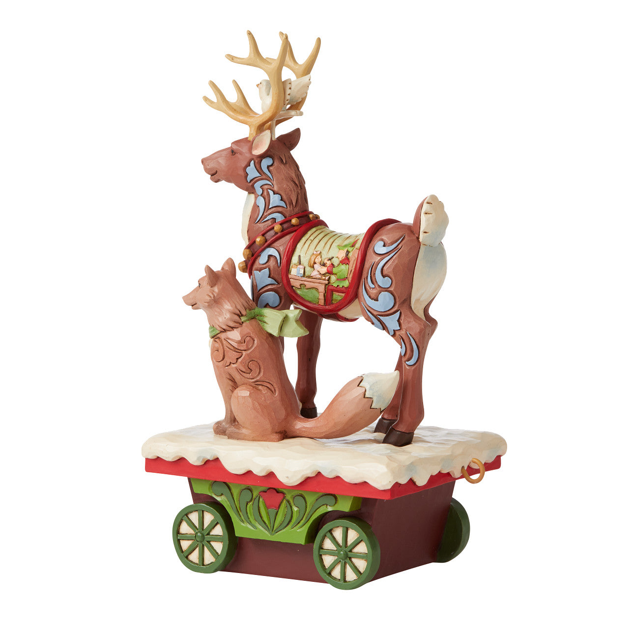 Annual Reindeer and Animals Train Car Onward Toward Wintry Adventures