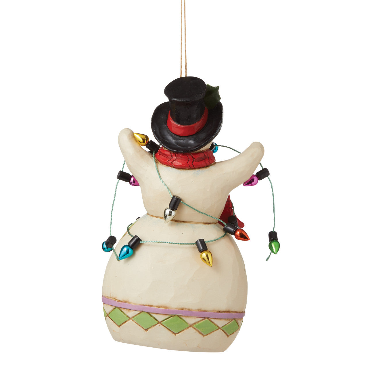 Snowman Wrapped in Lights Ornament