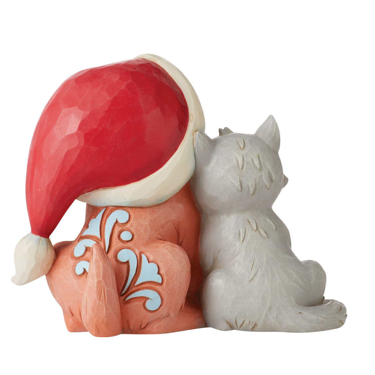 Christmas Kitten with Puppy in Santa Hat