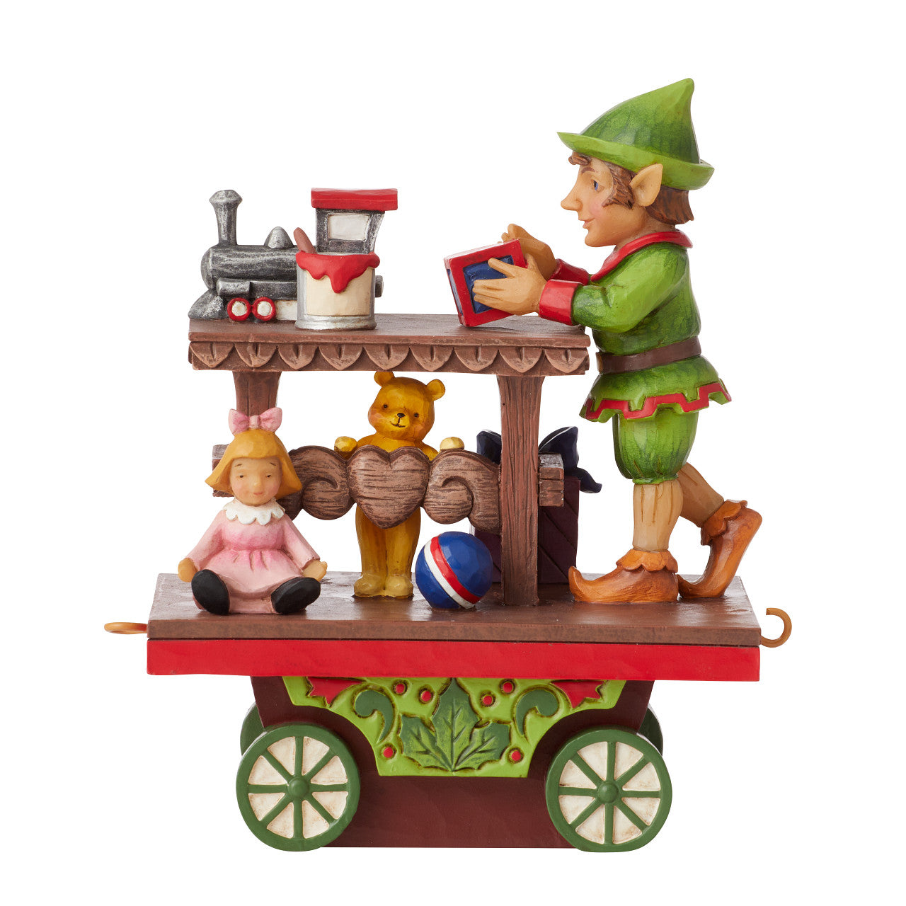 Annual Elf with Toys Train Car Traveling From Toyland