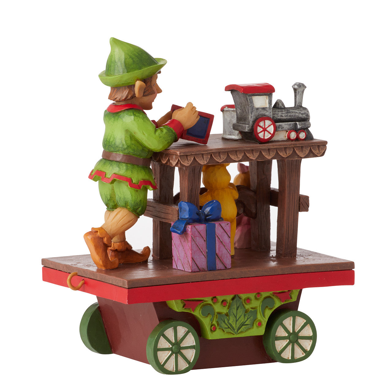 Annual Elf with Toys Train Car Traveling From Toyland