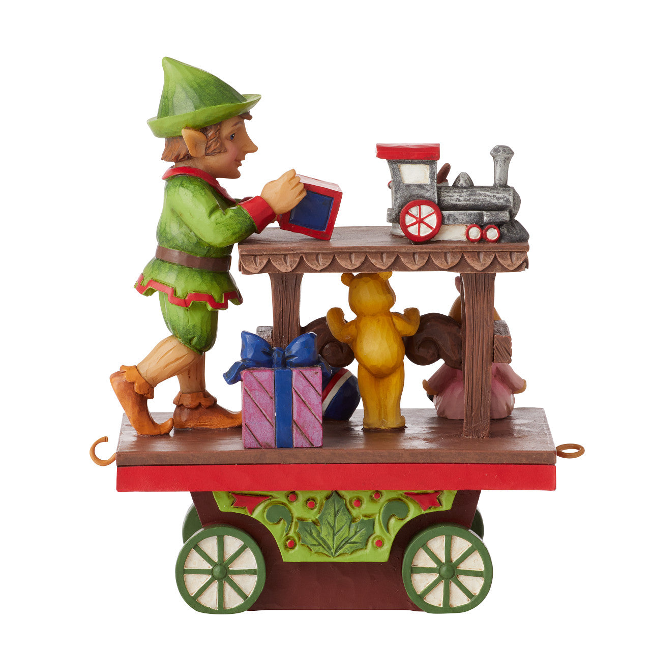 Annual Elf with Toys Train Car Traveling From Toyland