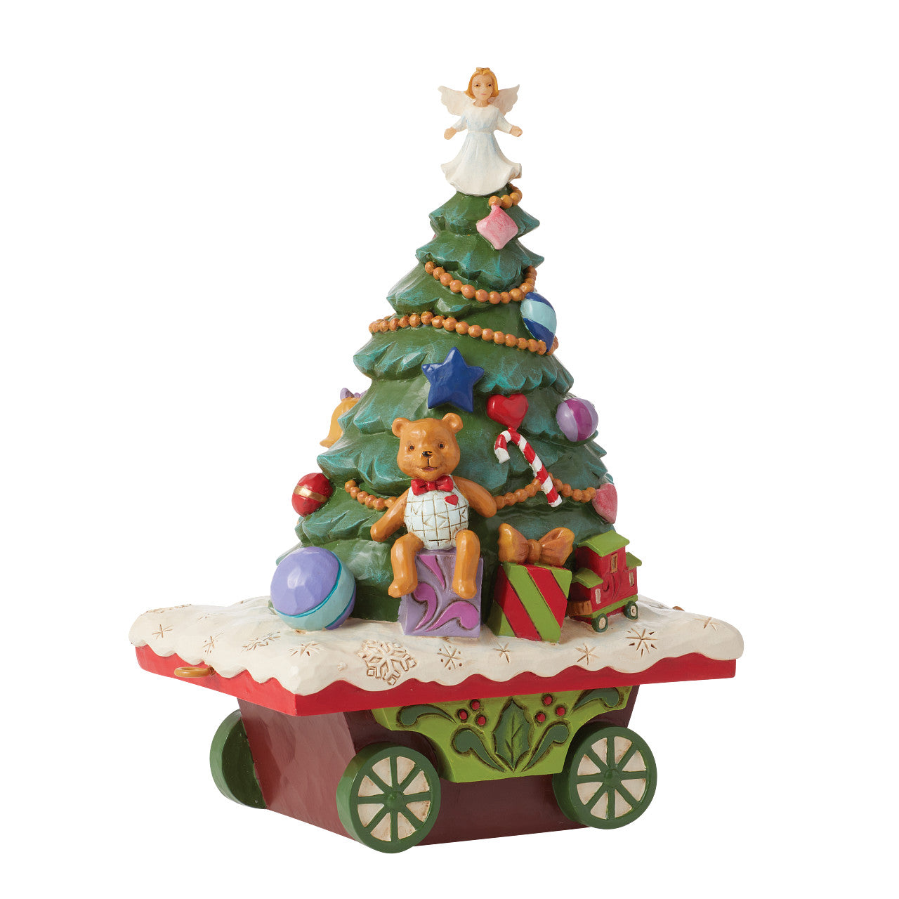 Annual Christmas Tree Train Car Bringing Treats and Toys for Girls and Boys